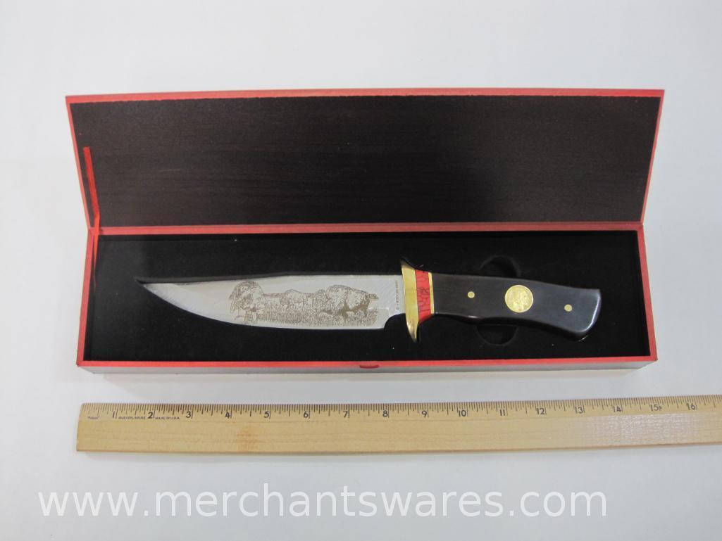 American Mint American West Gold And Silver Coin Collection American Gold Buffalo Bowie Knife in Box