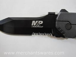 Smith & Wesson M&P Assisted Opening Folding Knife, 8.6 inch SWMP4LS, 3.6 inch Serrated Black