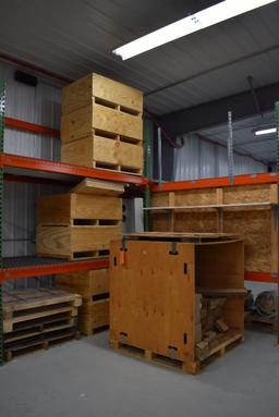 (7) WOODEN STORAGE CRATES W/TOPS, APPROX. 31" X 39"