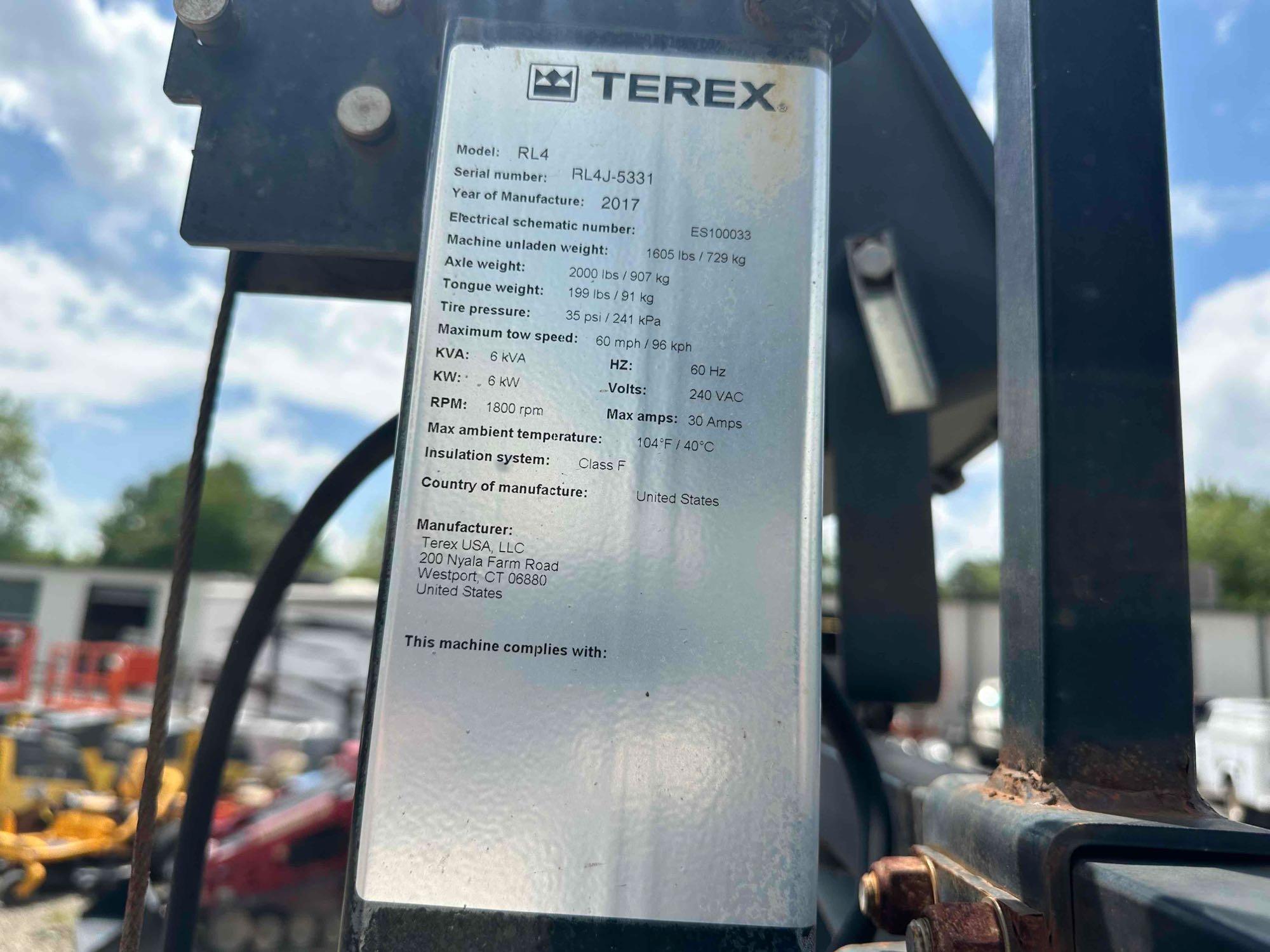 2017 Terex R64 Towable Light Tower