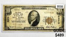 1929 $10 New York NY NB Note CGA VF30