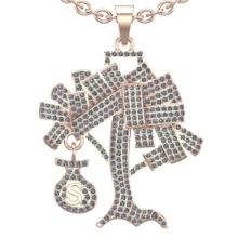 2.36 Ctw SI2/I1 Diamond 18K Rose Gold Money tree Pendant Necklace