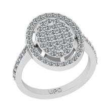 0.88 Ctw SI2/I1 Center Diamond 14K White Gold Eternity Ring