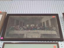 Framed Print of "The Last Supper", Approximate Dimensions - 23" x 14", What You See in the Photos is