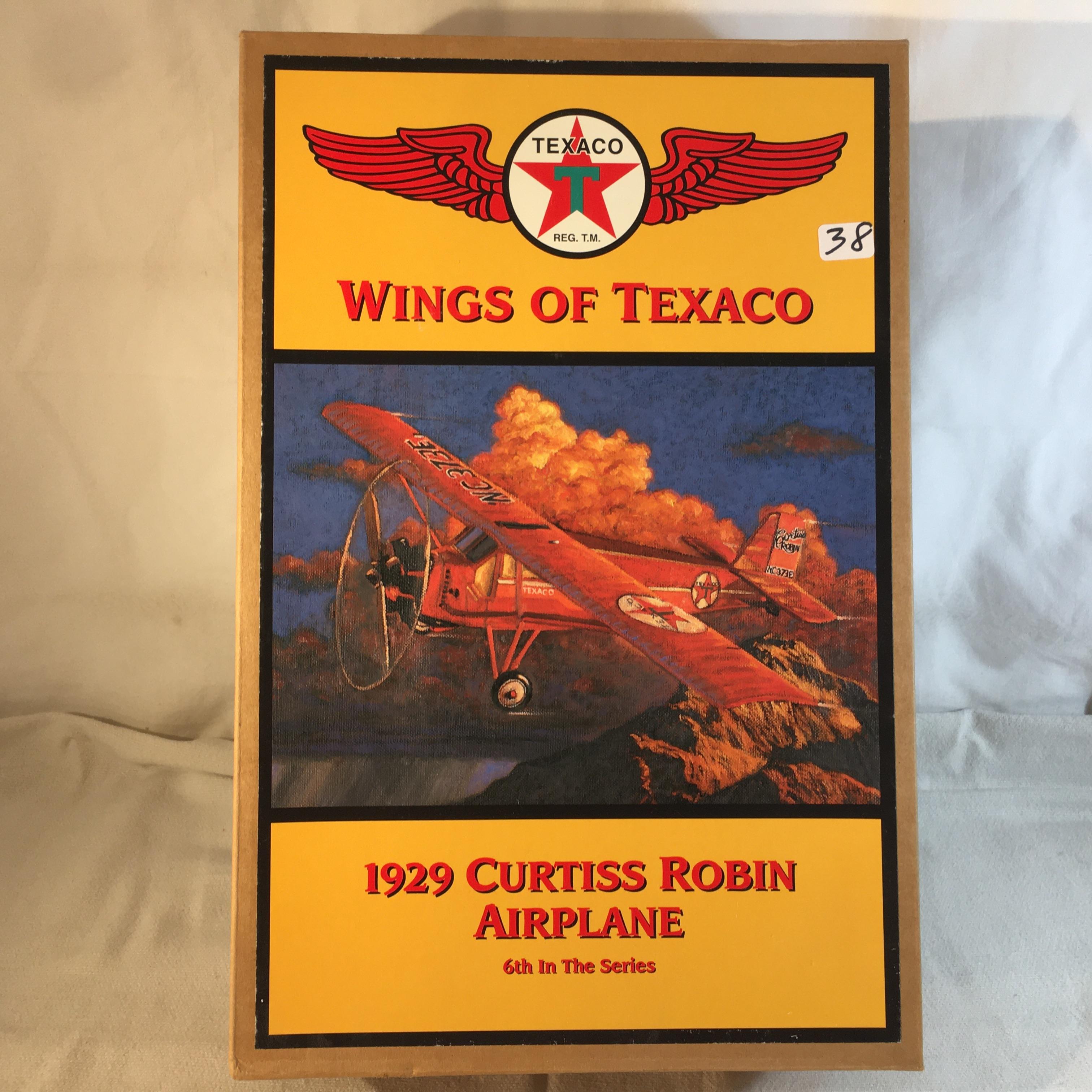 Collector NIB Texaco Wings Of Texaco 1929 Curtiss Robin Airplane 6th om The Series 14x9" Box Sz