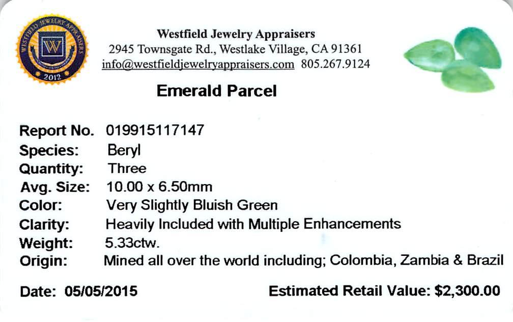 5.33 ctw Pear Mixed Emerald Parcel
