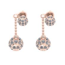 1.68 Ctw VS/SI1 Diamond 14K Rose Gold Antique style Earrings (ALL DIAMOND ARE LAB GROWN )
