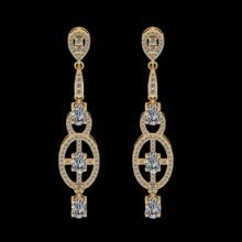 4.01 Ctw VS/SI1 Diamond 14K Yellow Gold Dangling Earrings (ALL DIAMOND ARE LAB GROWN )