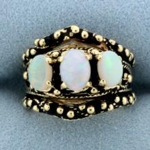 Vintage Opal Ring In 14k Yellow Gold