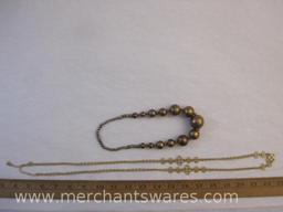 Chunky Brass Globe Necklace with Lia Sophia Gold Tone Necklace