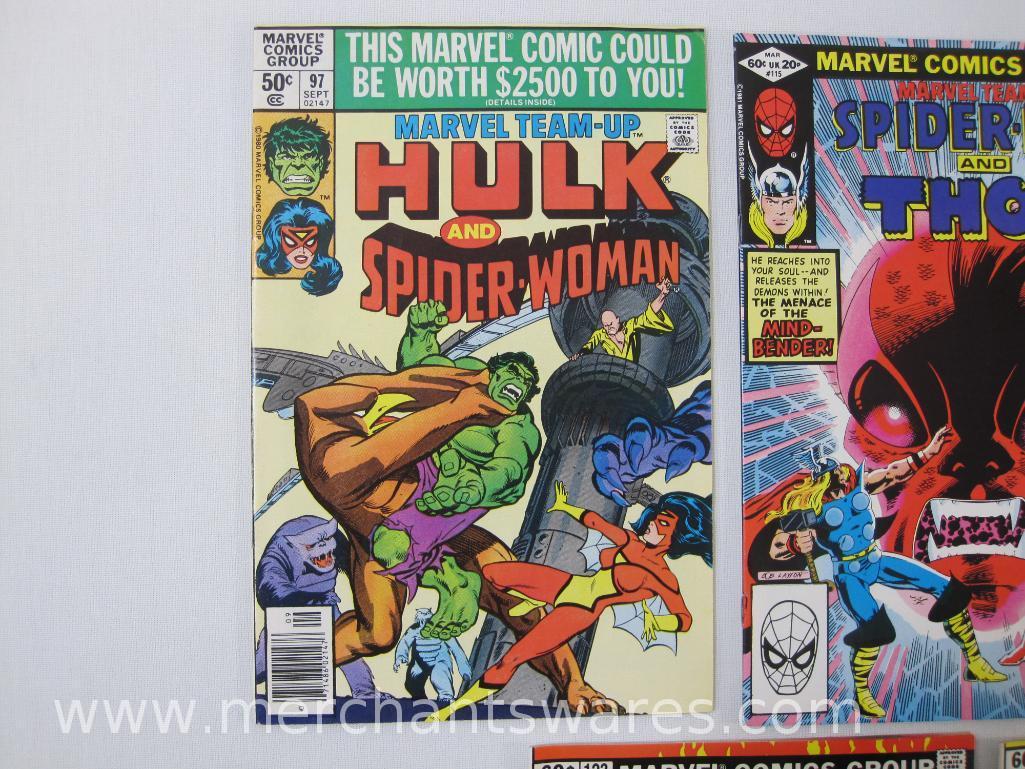 Five Marvel Team-Up Comics includes Issues No. 97, Sep 1980, No. 115, 116, 123, 124, Mar, Apr, Nov,