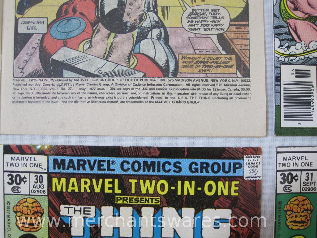 Six Marvel Two-In-One Presents The Thing Comics, No. 27-32, May-Oct 1977, Marvel Comics Group, 10 oz