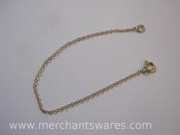 Gold Tone Jewelry, Four Necklaces, one Gold Electroplated and Two Bracelets, 4oz