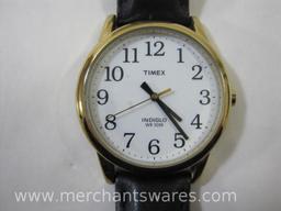 Three Wrist Watches includes 2 Timex, IndigloWR 30M and Water Resistant Calendar, Unmarked Calendar