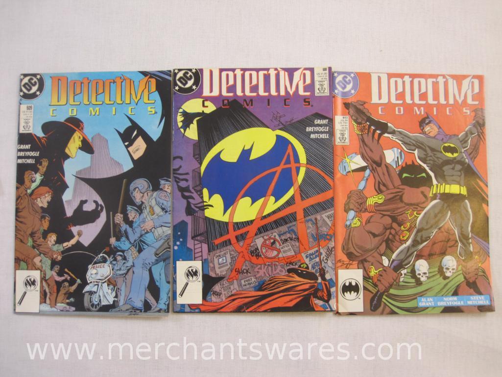 Eleven DC Detective Comics Staring Batman including Nos 509, 589, 298, 599-602, and 608-611, 1 lb 6
