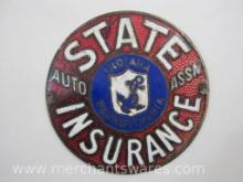State Auto Insurance Ass'n, Indiana Pennsylvania Porcelain Enameled Badge