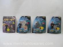 Four 1990s Playmates Star Trek Action Figures, Including Commander William Riker, Doctor Julian