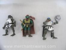 2004 Set of Three Teenage Mutant Ninja Turtle Figures, Including Ninja Raphael Knight Donatello and