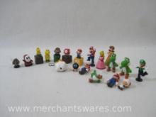 Lot of 2000s 2" Nintendo Miniature Toys/Figures Including Mario, Luigi Peach, Daisy and More, 8 oz