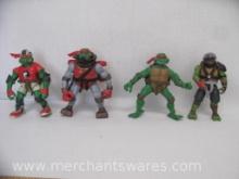 TMNT Four Raphael Teenage Mutant Turtle Figures, three early 2000's and one 2015 Figure, 14oz