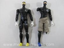 Two Bandai Power Rangers Black Ninja Talking Action Figures, 12 inch , As Is, 1 lb 2 oz