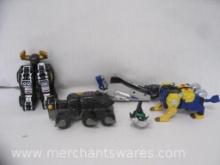 Power Rangers Parts including Yellow Hurricane Lion Zord Ninja Storm and other partials, 1lb 8oz