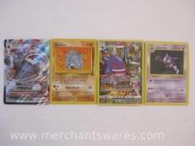 Four Pokemon Cards including Foil Aggron Vmax, Rhyhorn, Foil Gengar, and Haunter, 1 oz