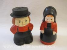 Pair of Amish Chalkware Banks including Good Luck Hex Candies Figure and DC Product (made in Japan),