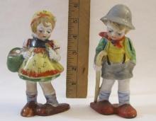 Two Vintage Hummel Style Ceramic Figures, made in Occupied Japan, 10 oz