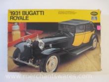 Testors 1931 Bugatti Royale 1/24 Scale Plastic Model Kit, unassembled in original box, 1 lb 1 oz