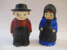 Pair of Ceramic Amish Salt and Pepper Shakers, 6 oz