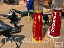 Metal Shell Gas Pump Yard Art