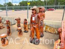 5ft 10in Wooden Carved Cowboy