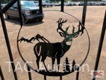 20ft Iron Bi-Parting Gate (Deer / Mountain Range Design)