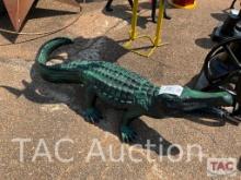 Painted Aluminum Alligator Statue / Yard Art