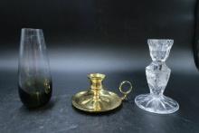 2 Candle Holders & Vase