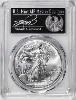 2021-(S) Ty. 1 $1 American Silver Eagle Coin PCGS MS70 Cleveland Signature FDOI