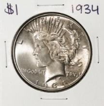 1934 $1 Peace Silver Dollar Coin