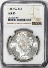 1883-CC $1 Morgan Silver Dollar Coin NGC MS63