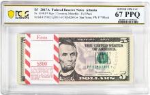 Pack 2017A $5 Federal Reserve STAR Notes Atlanta Fr.1998-F* PCGS Superb Gem UNC 67PPQ