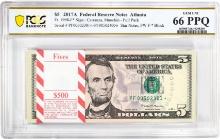 Pack of 2017A $5 Federal Reserve STAR Notes Atlanta Fr.1998-F* PCGS Gem UNC 66PPQ