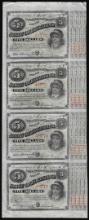 Uncut Sheet of (4) State of Louisiana Baby Bond Obsolete Notes