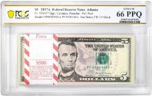 Pack of 2017A $5 Federal Reserve STAR Notes Atlanta Fr.1998-F* PCGS Gem UNC 66PPQ