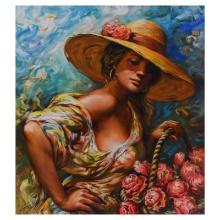 Arkady Ostritzky "Flower Basket" Limited Edition Serigraph On Canvas