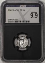 2002 $10 Platinum American Eagle Coin NGCX Mint State 9.9