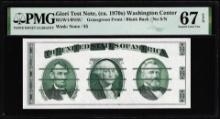 Circa 1970's Washington Center Giori Test Note PMG Superb Gem Uncirculated 67EPQ