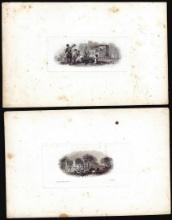 Lot of (2) 1800's Vignette from Original Proof Plates