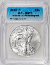 2015-(P) $1 American Silver Dollar Coin ICG MS70 Philadelphia