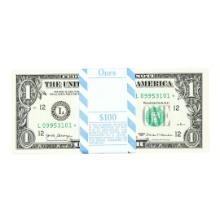 Pack of (100) Consecutive 2017 $1 Federal Reserve STAR Notes San Francisco