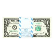 Pack of (100) Consecutive 2017A $1 Federal Reserve STAR Notes Atlanta